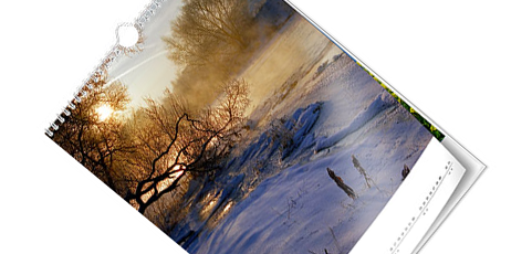 Calendrier photo mural noir (A3), papier brillant, par Pixum